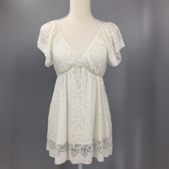 Max Studio Tops - MSSP Max Studio Lace White Tunic Top Sz Med NWOT
